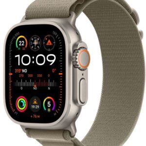 Refurbished Apple Watch Ultra 2 GPS + Cellular 49 mm titanium met Alpine Loop olijfgroene band MREY3FD/A - maat M
